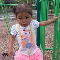 Baby girl at a playground